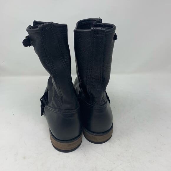 Walk Overs Vintage Union Made USA Women 10 Moto Biker Boots Slouch Black Leather - Picture 8 of 8